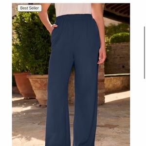 Roman’s Navy Blue wide leg Pants
